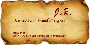 Janovicz Reményke névjegykártya
